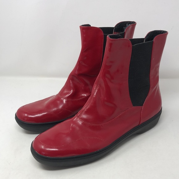 Sperry Shoes - Sperry Top-Sider Red Glossy Patent Boots Booties